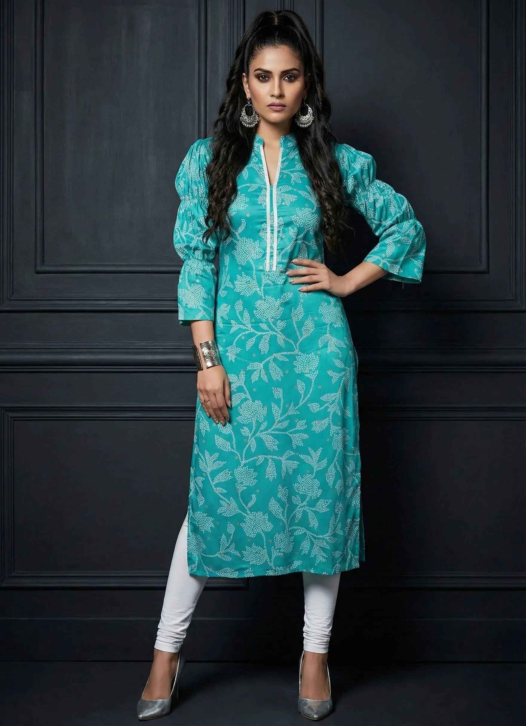 Persian Green Bandhani Printed Kurta Persian Green Bandhani Printed Kurta