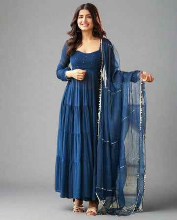 Cobalt Charm Anarkali Set- 52681KS
