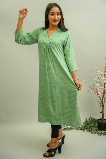Ming Green Chain Printed Kurta- 52416K