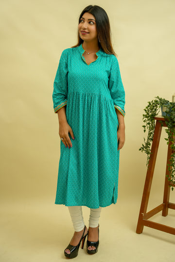 Persian Green Chain Printed Kurta- 52419K