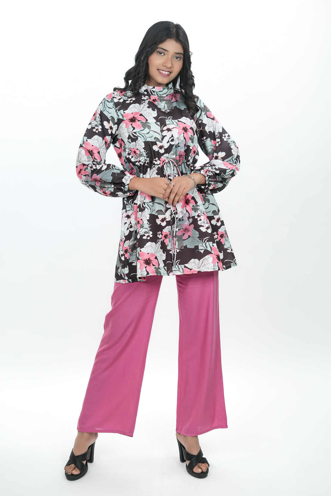 Floral Noir & Cyclamen Co-ord Set- 52568C