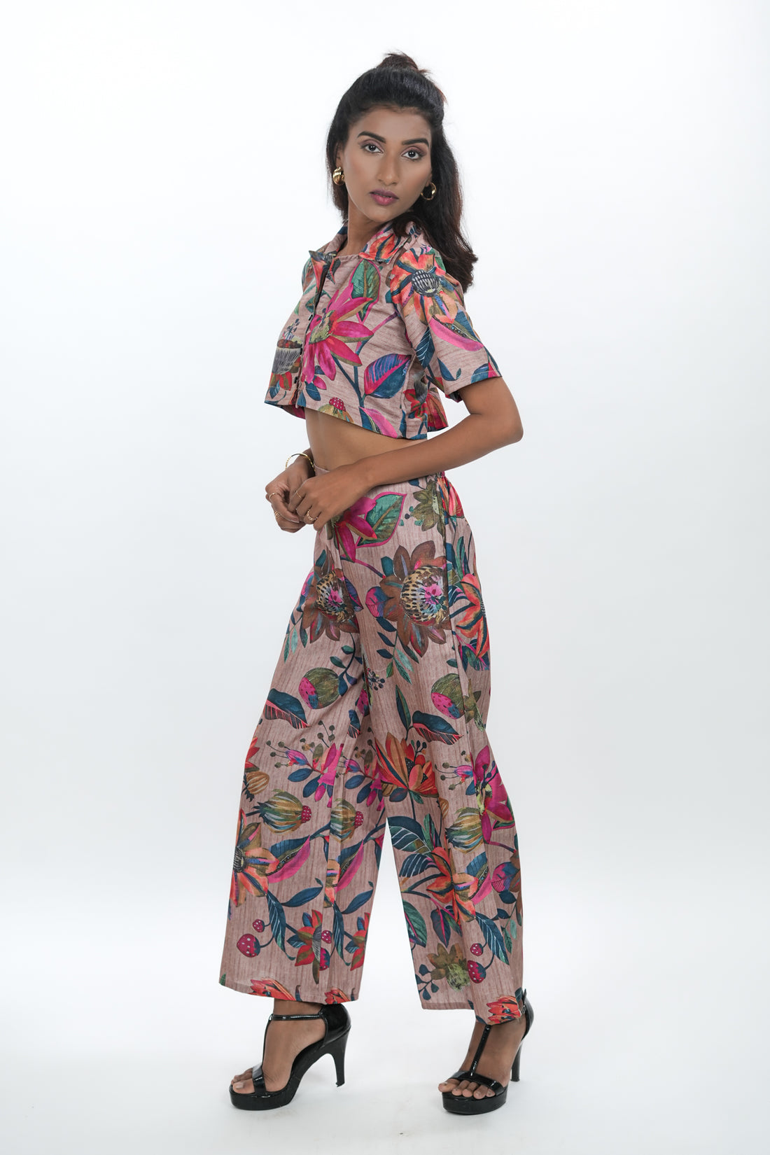 Pearl Khaki Floral Co-ord Set- 52569C