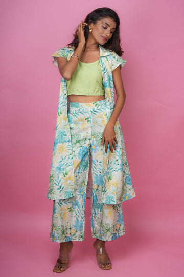 Pale Lime Floral Co-ord Set - 52586C