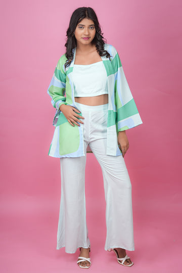 Powder Blue Abstract Co-ord Set - 52590C