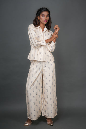 Ivory Block Print Co-ord Set - 52604C