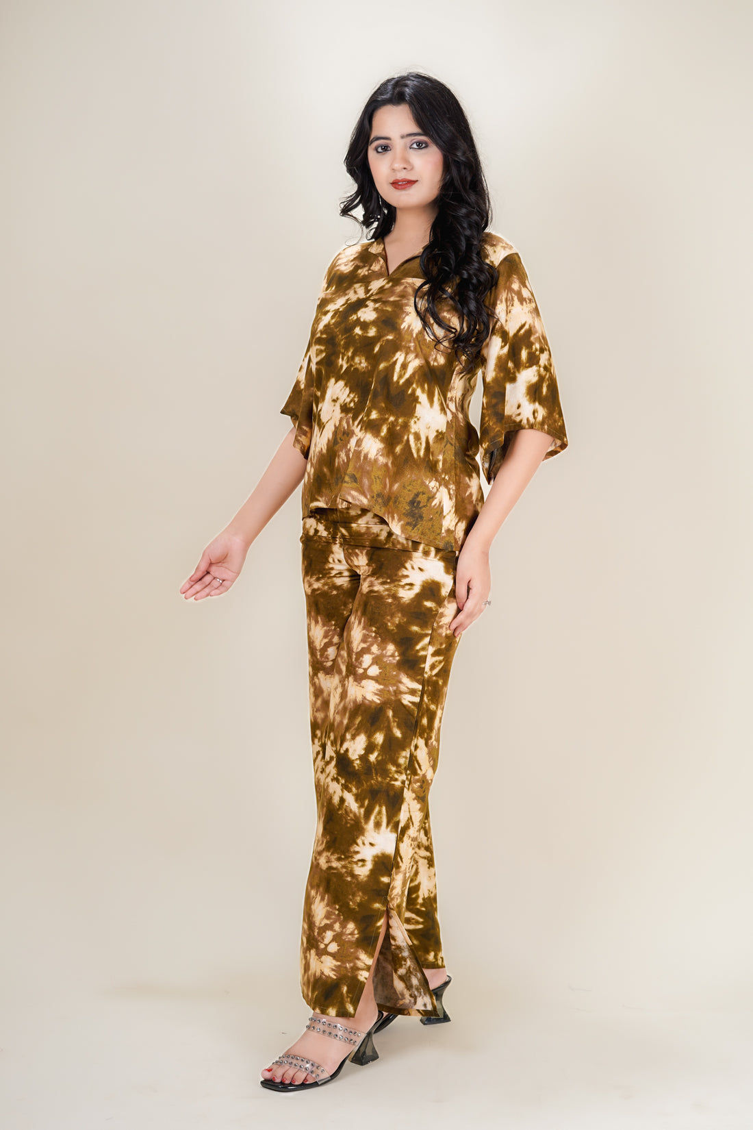 Army Green Tie & Dye Co-ord Set- 52612C