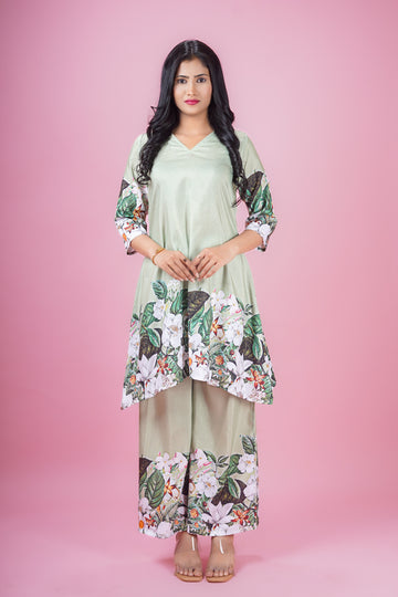 Mint Green Floral Placement Cord set- 52665C