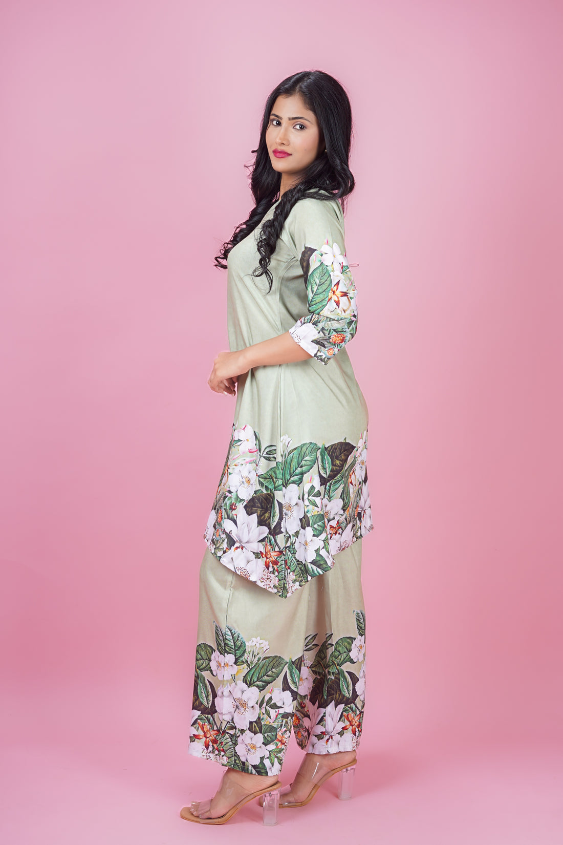 Mint Green Floral Placement Cord set- 52665C