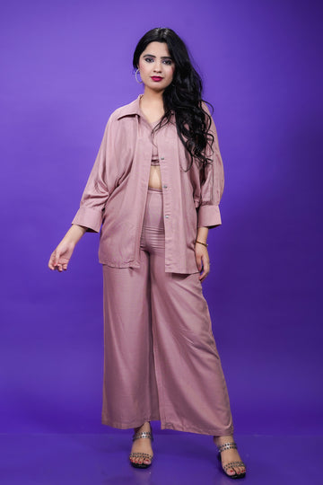 Pastel Chocolate Kaftan Co-Ord Set- 52662C