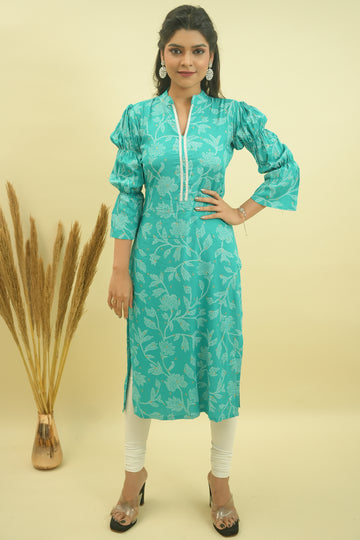 Persian Green Bandhani Printed Kurta- 52395K