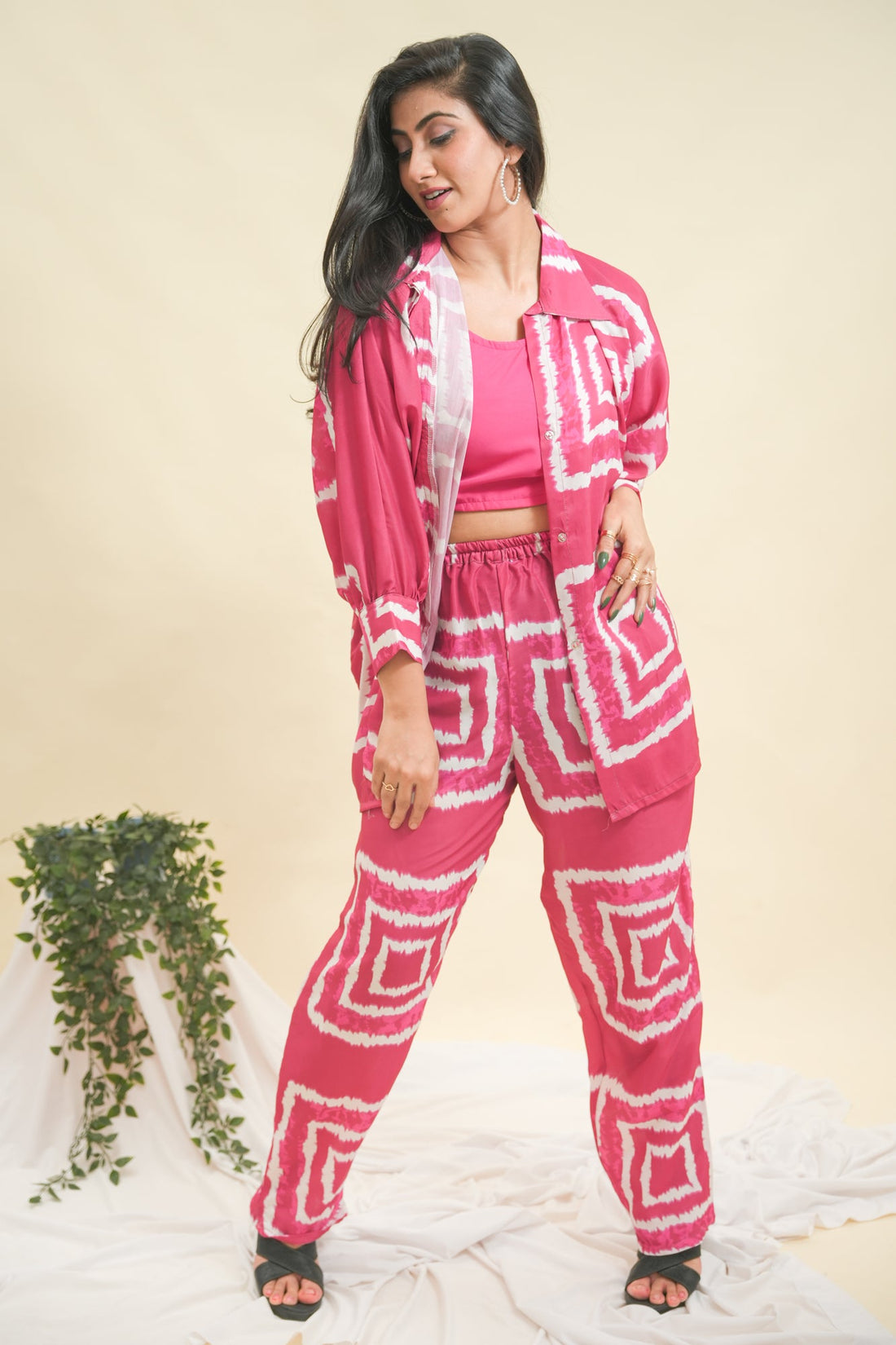 Majestic Spectrum Kaftan Co-Ord Set- 52504C