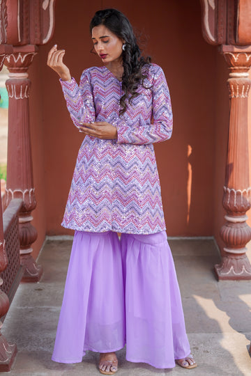 Lavender Bliss Kurti Set - 52489KP