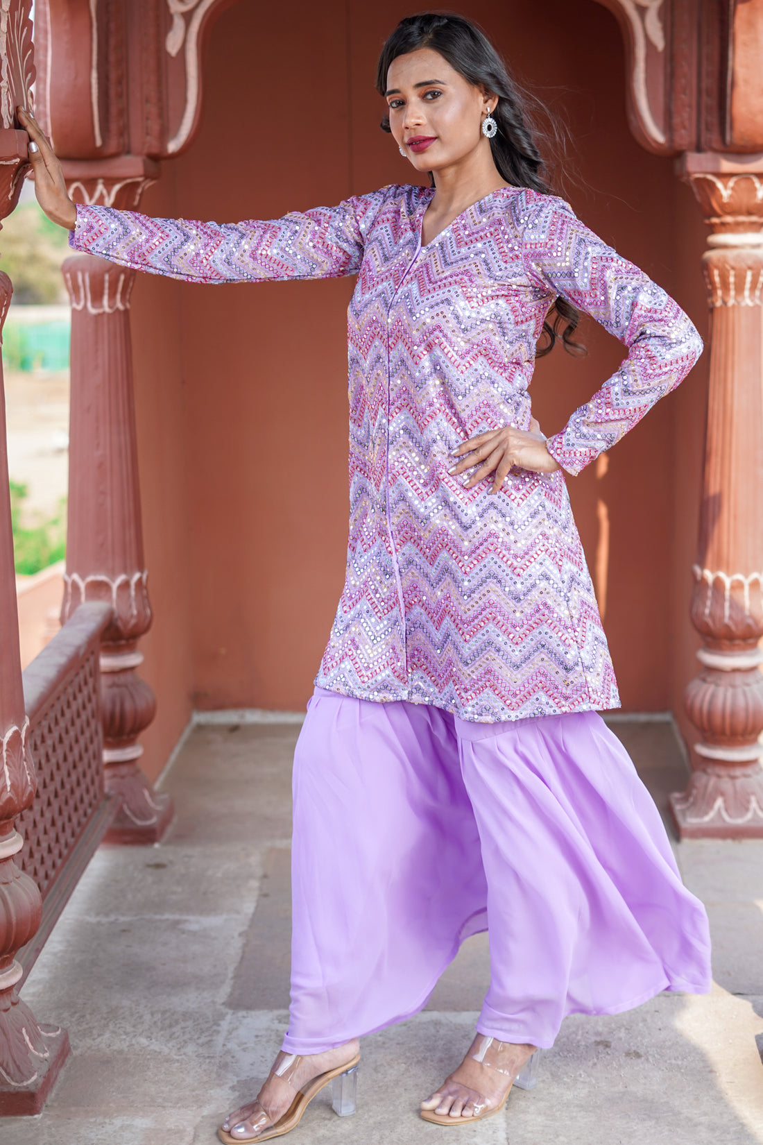 Lavender Bliss Kurti Set - 52489KP