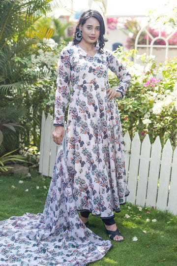 Noir Bloom Anarkali - 52473A