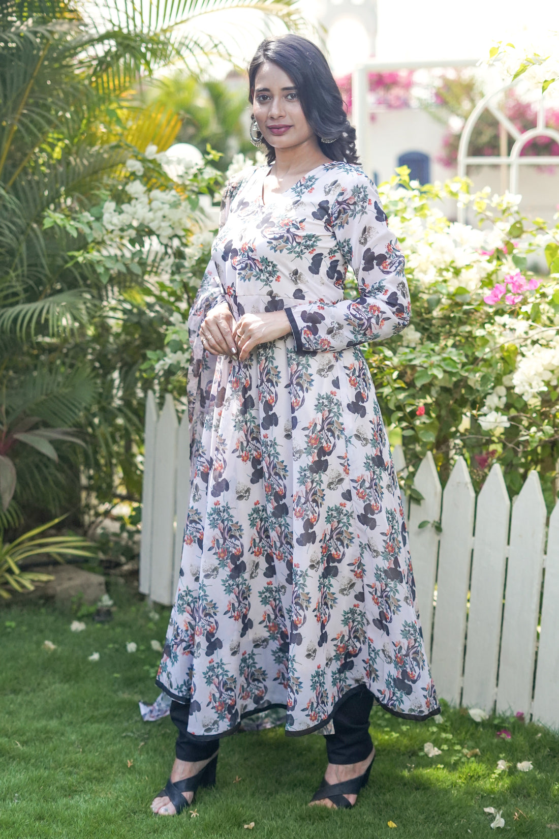 Noir Bloom Anarkali - 52473A