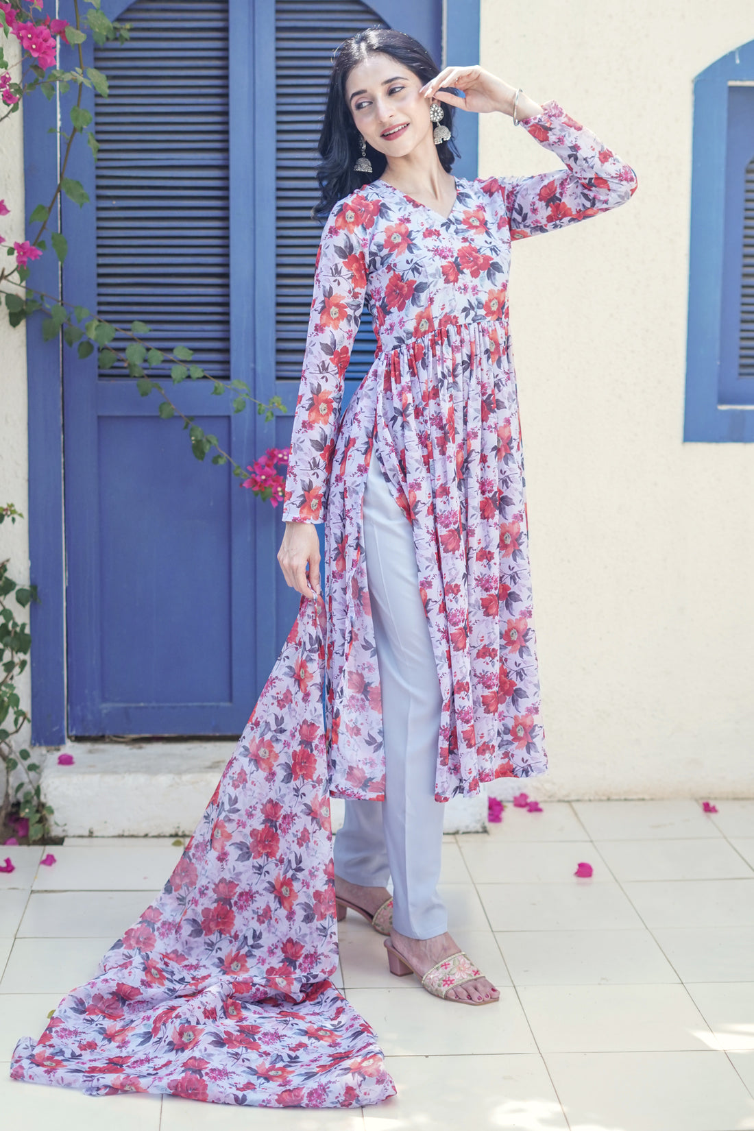 Lilac Dream Anarkali Set - 52478A