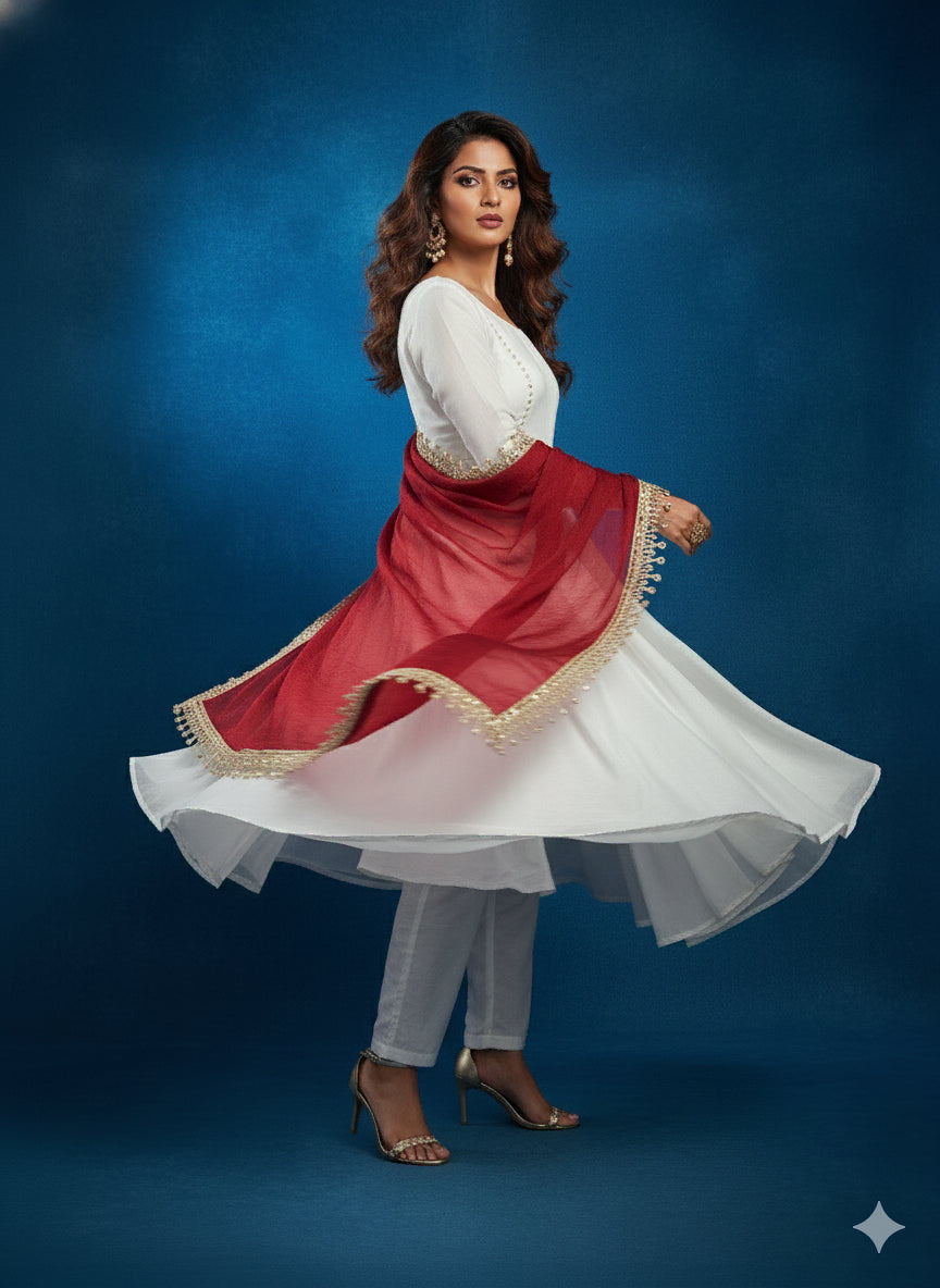 Pearl Radiance Anarkali Set - 52742KS