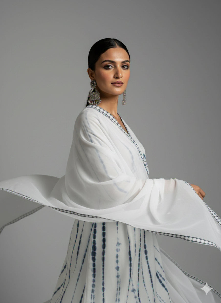 Ivory Breeze Tie & Dye Kurti Set - 52698KS