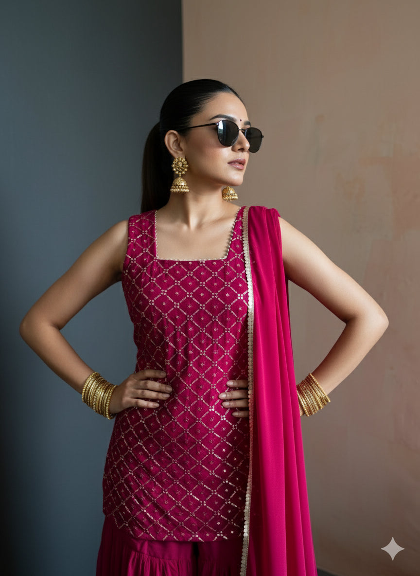 Rani Radiance Embroidered Kurti Set - 52719KS