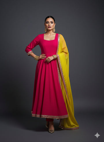 Crimson Charm Anarkali Set - 52726KS