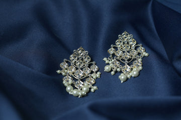 Light Gold Plated Kundan Chandbali Earrings - ER5004