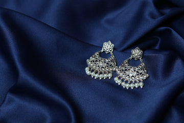 Light Gold Plated Kundan Chandbali Earrings - ER5003
