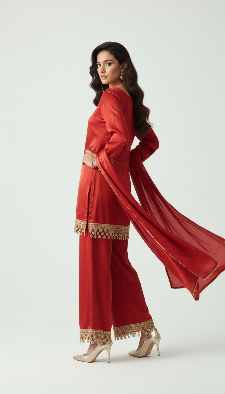 Ruby Red Regal Kurta Set