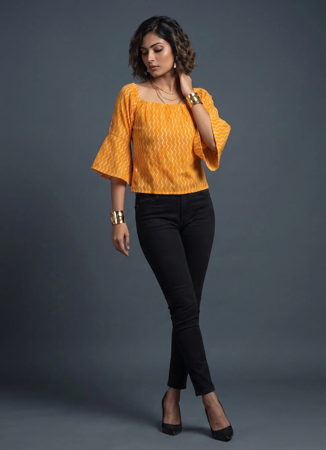 Radiant Strip Printed Top