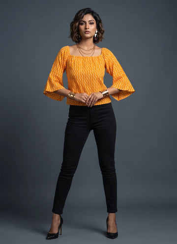 Radiant Strip Printed Top
