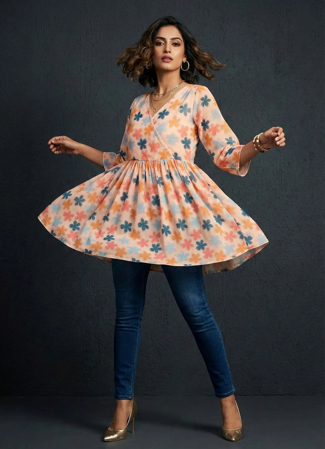 Blush Pink Floral Printed Top -52435T