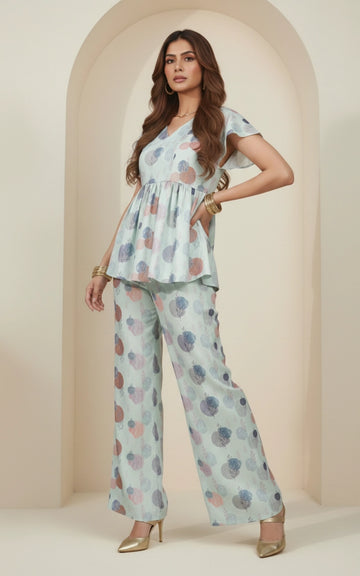 Paradise Green Coloured Co-ord Set