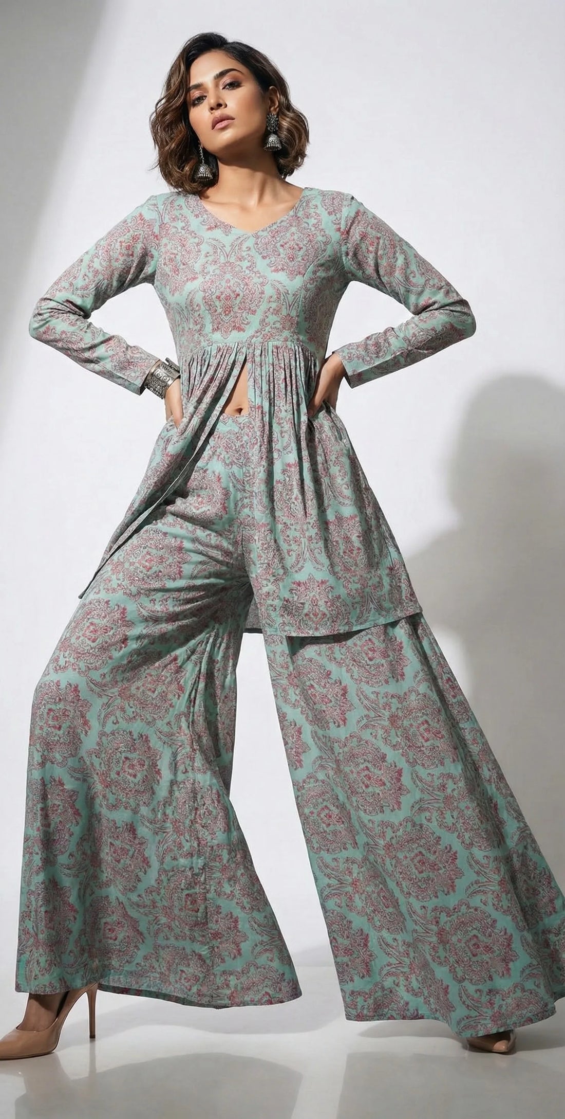 Teal Blossom Co-Ord Set- 52460C