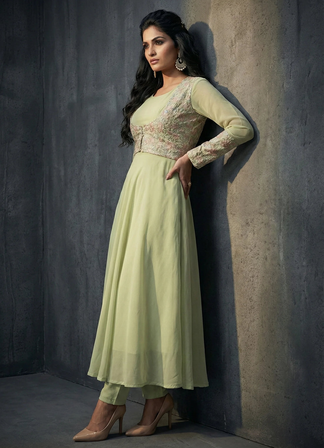 Pistachio Grace Anarkali