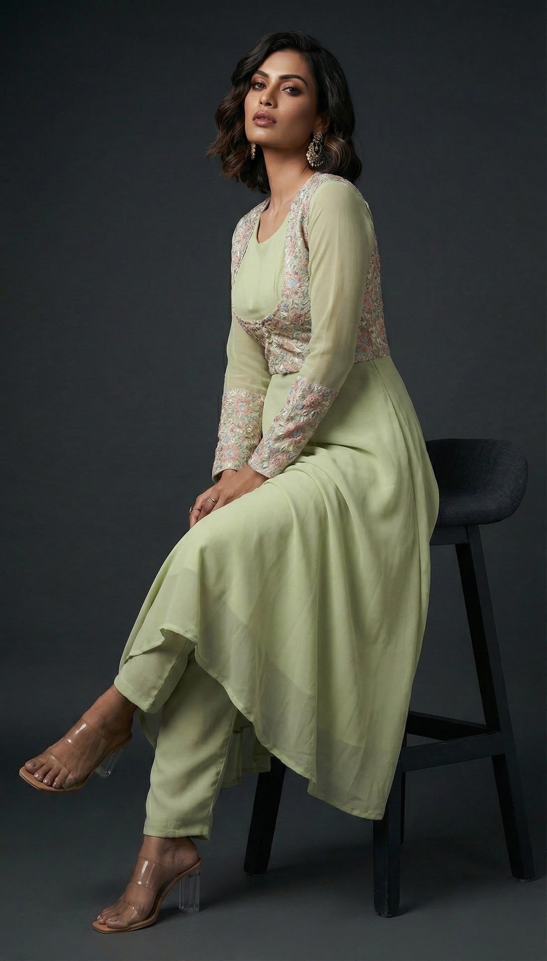 Pistachio Grace Anarkali- 52468A