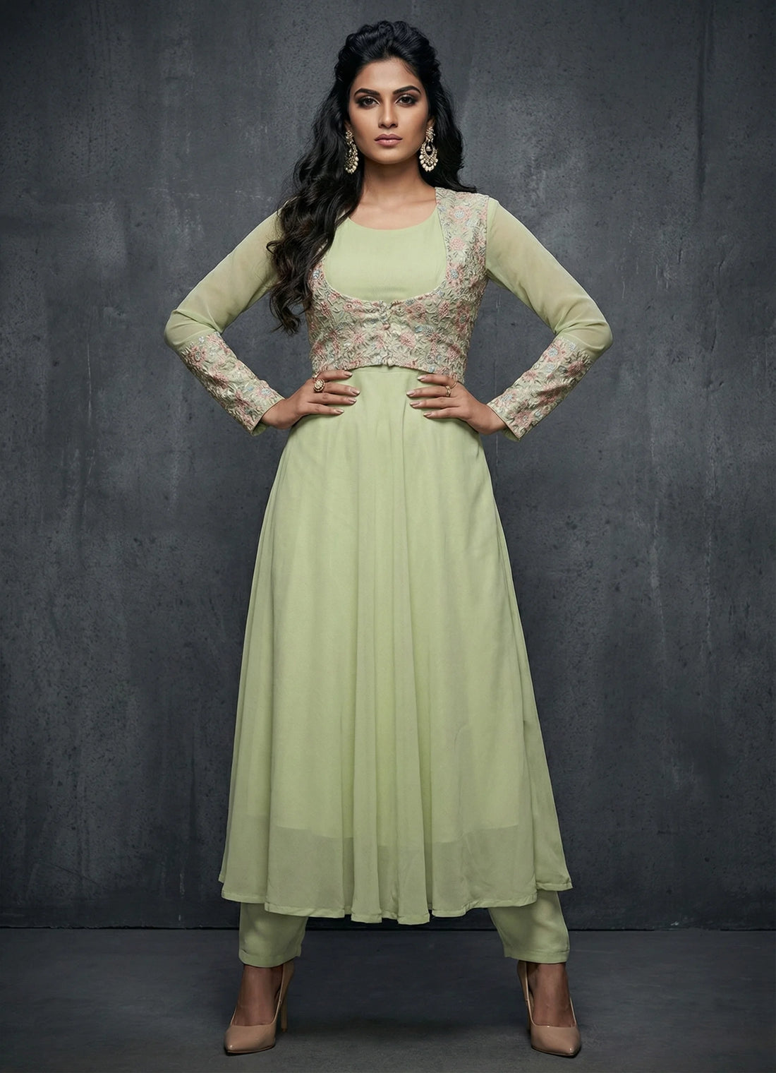 Pistachio Grace Anarkali