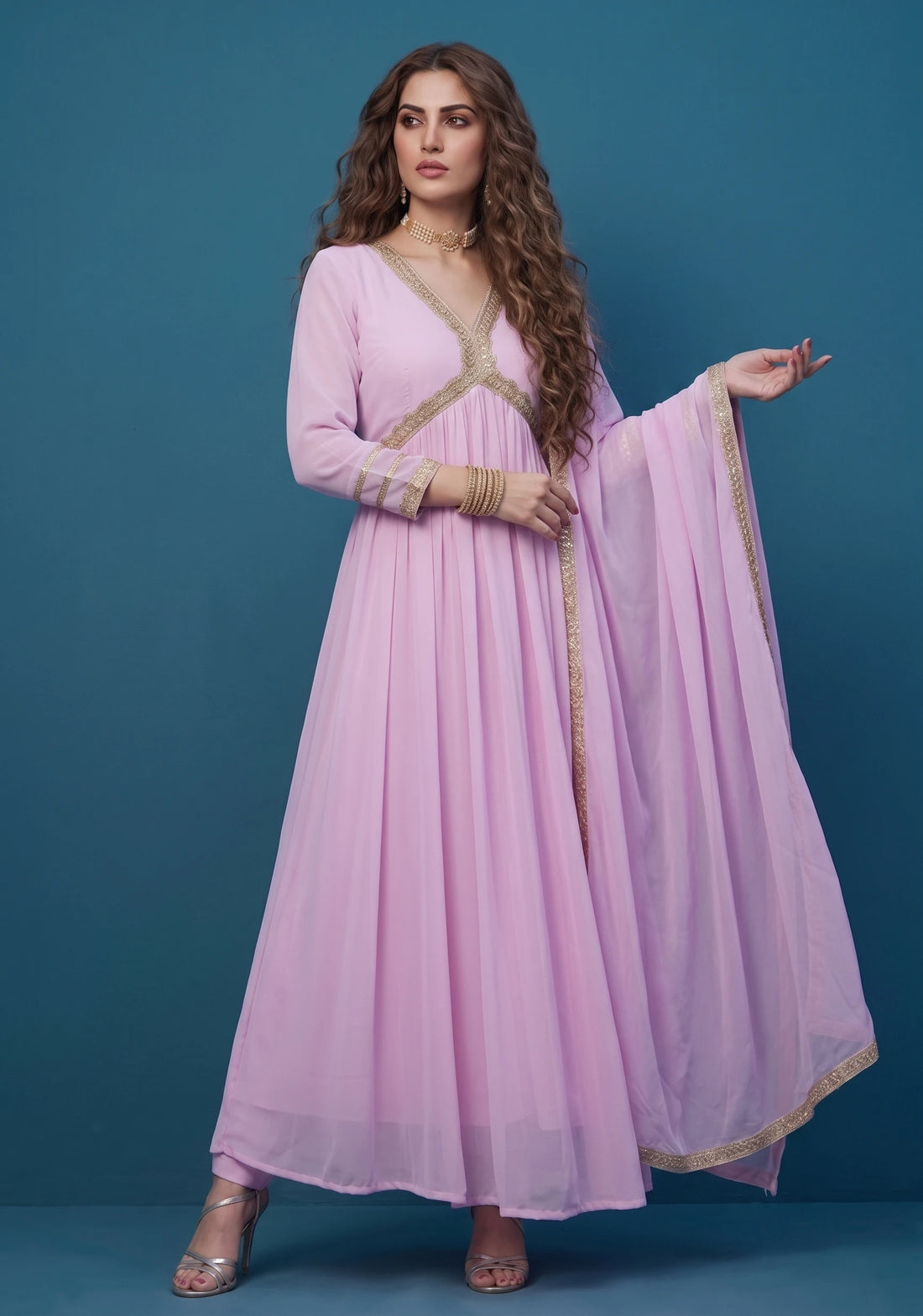 Rosy Allure Anarkali