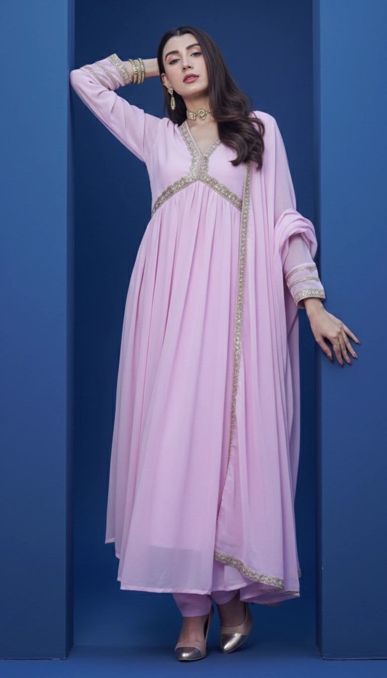 Rosy Allure Anarkali