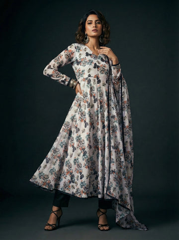 Noir Bloom Anarkali - 52473A