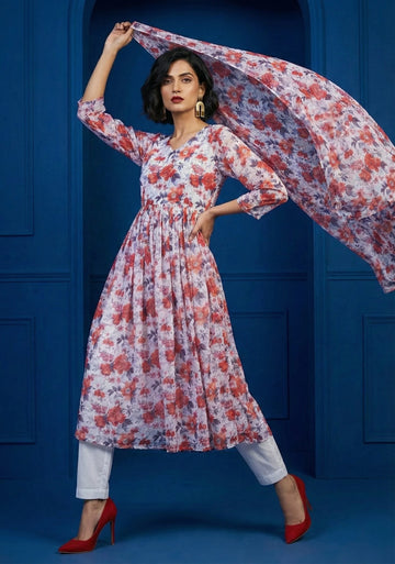 Lilac Dream Anarkali Set