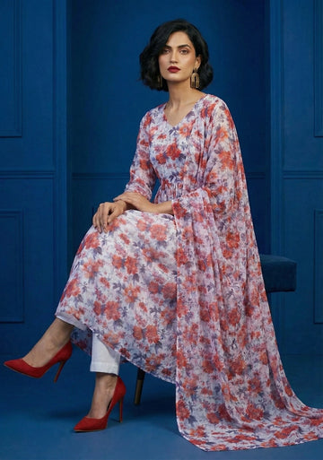 Lilac Dream Anarkali Set - 52478A