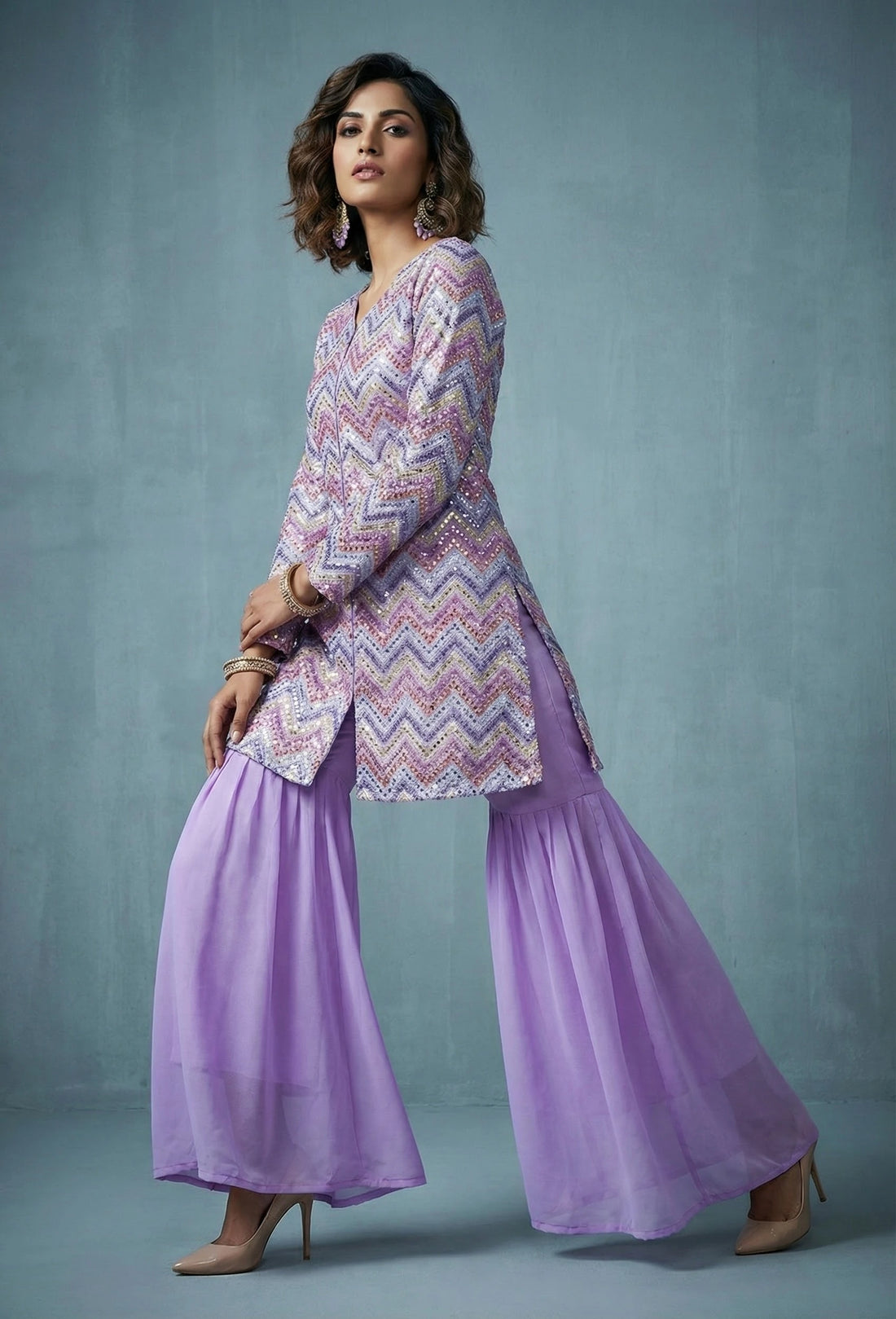 Lavender Bliss Kurti Set - 52489KP