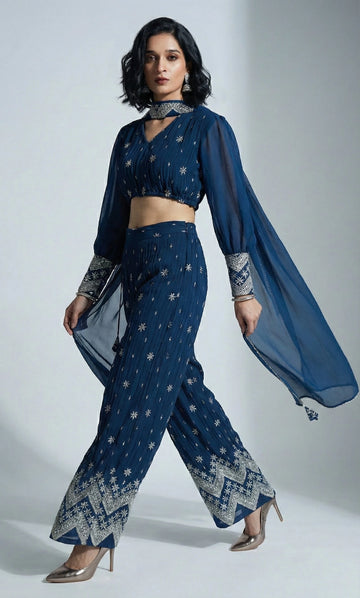 Silver Dusk Georgette Set- 52493TP