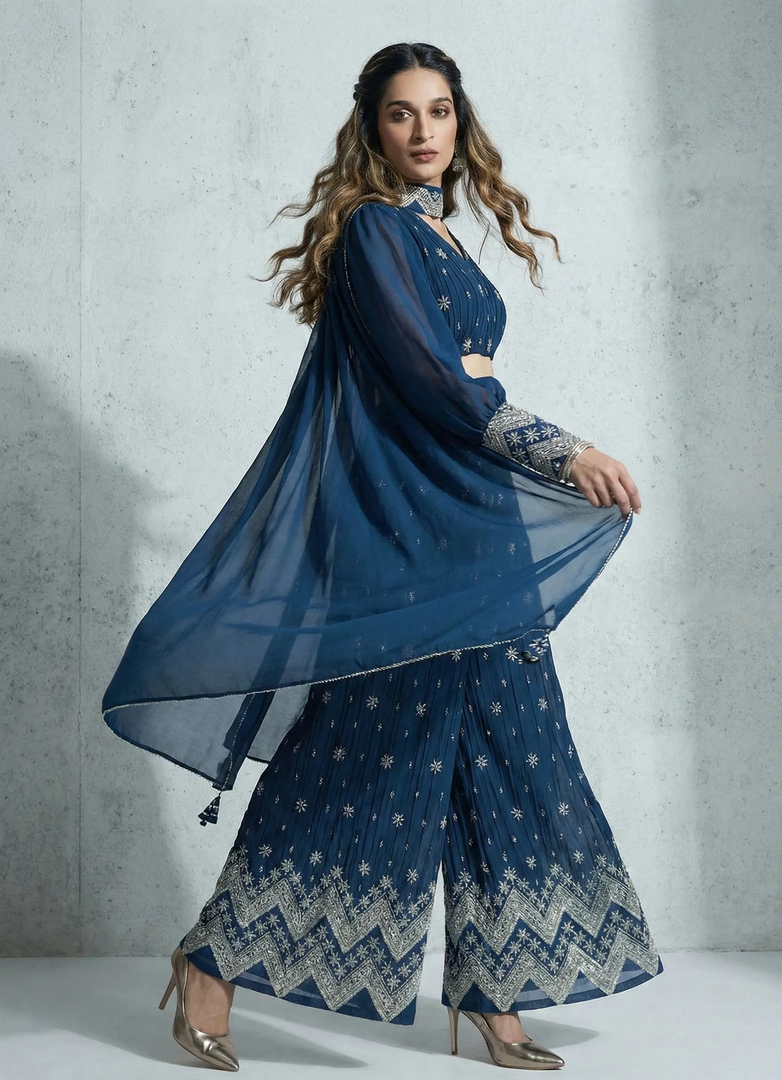 Silver Dusk Georgette Set