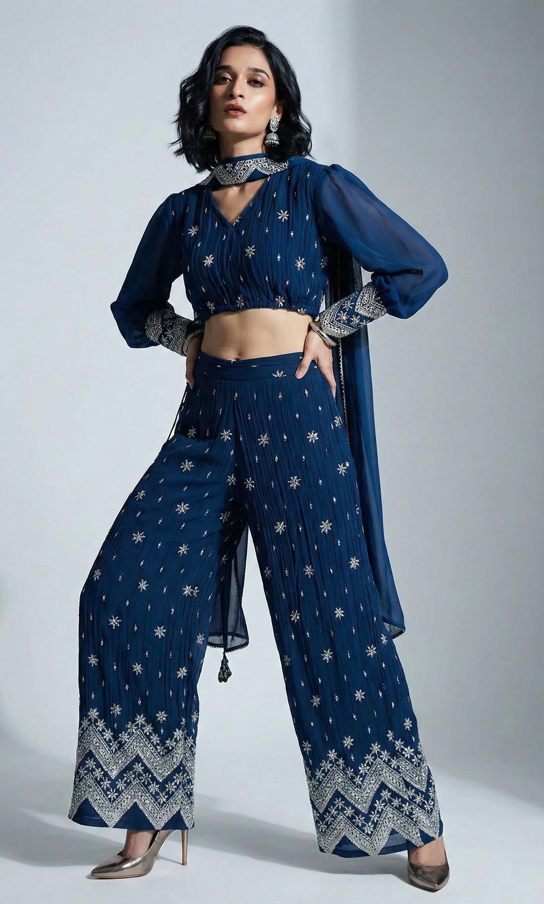 Silver Dusk Georgette Set- 52493TP