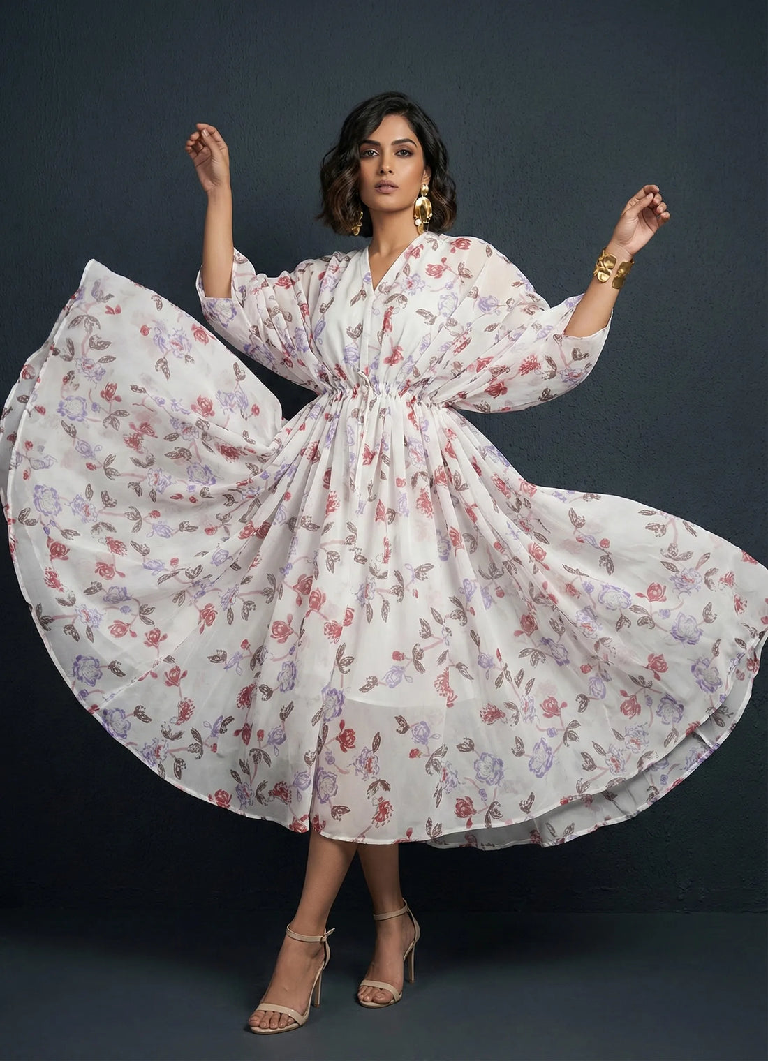 Majestic Pearl Drape Kaftan - 52503D