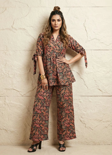 Elegant Noir Paisley Co-ord Set