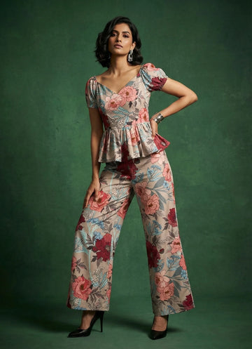 Khaki Floral Charm Co-ord Set