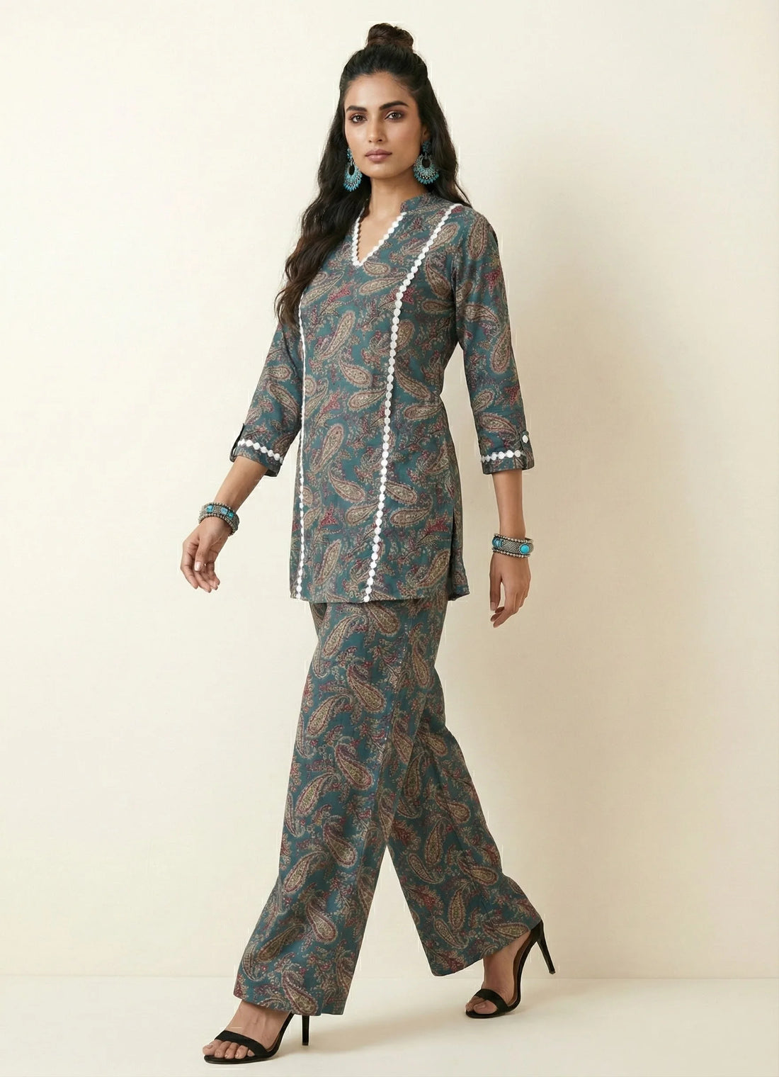 Paisley Charm Teal Set- 52556C