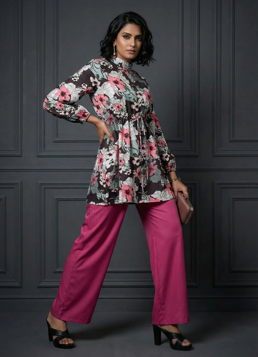 Floral Noir & Cyclamen Co-ord Set