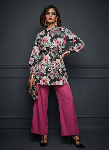 Floral Noir & Cyclamen Co-ord Set